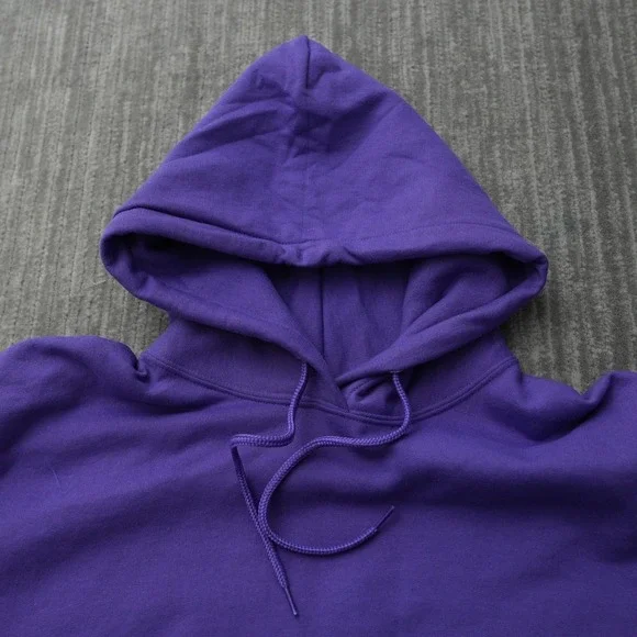 Trader Joe's Hoodie Men Purple Pullover Sweatshirt Port & Company Pocket 3XL - Picture 6 of 12